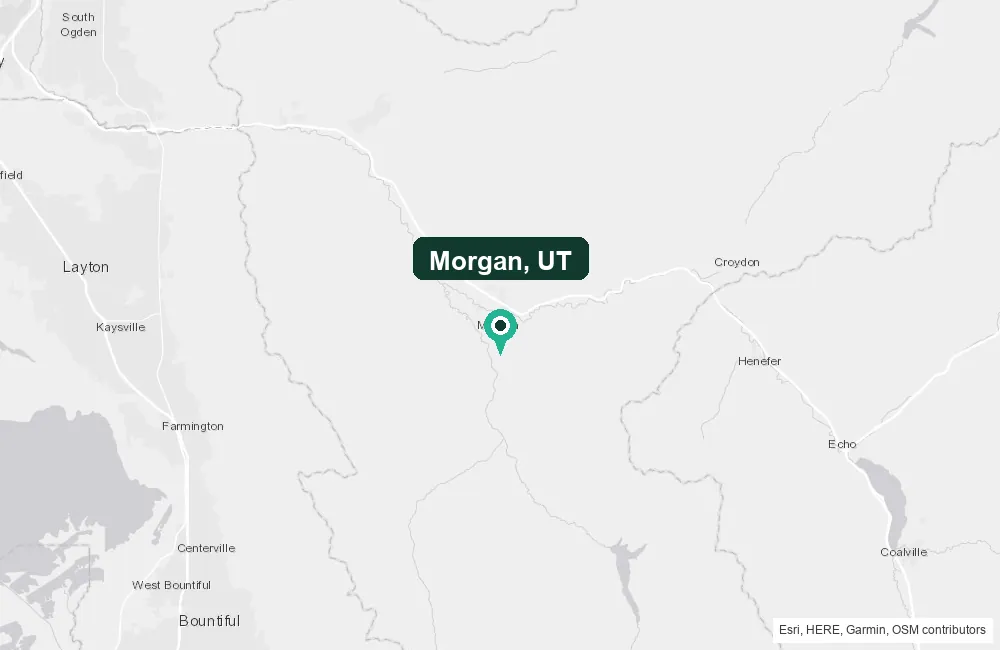 Map of Morgan, Utah and the surrounding Morgan County area service area